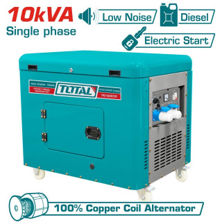 ژنراتور برق ۱۰ کیلو وات ۳ فاز تک فاز دیزلی سایلنت برند توتال مدل TP2100003EP