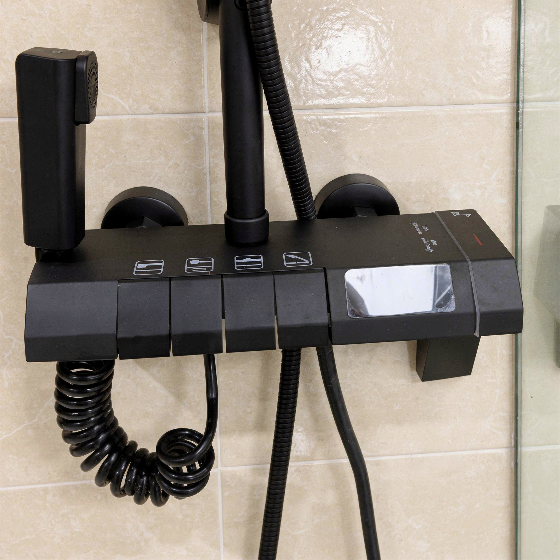 دوش حمام مدل پیانویی مانیتوردار سیتی مارکت مدل 95571 رنگ مشکی