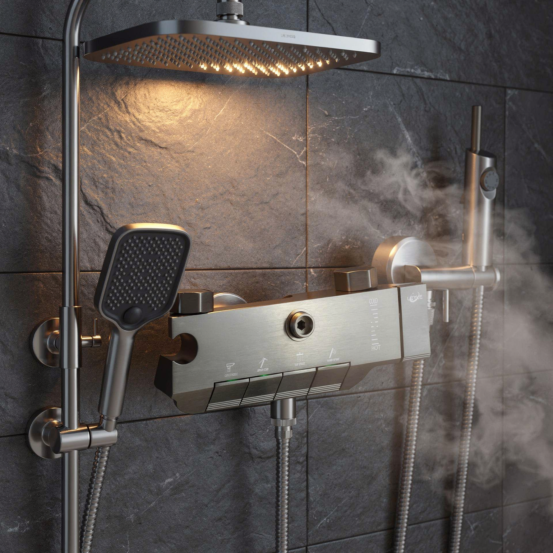 دوش حمام پیانویی شرکت سیتی مارکت اصلی برند LYLE رنگ خاکستری ( گری ) مدل LE3102Q