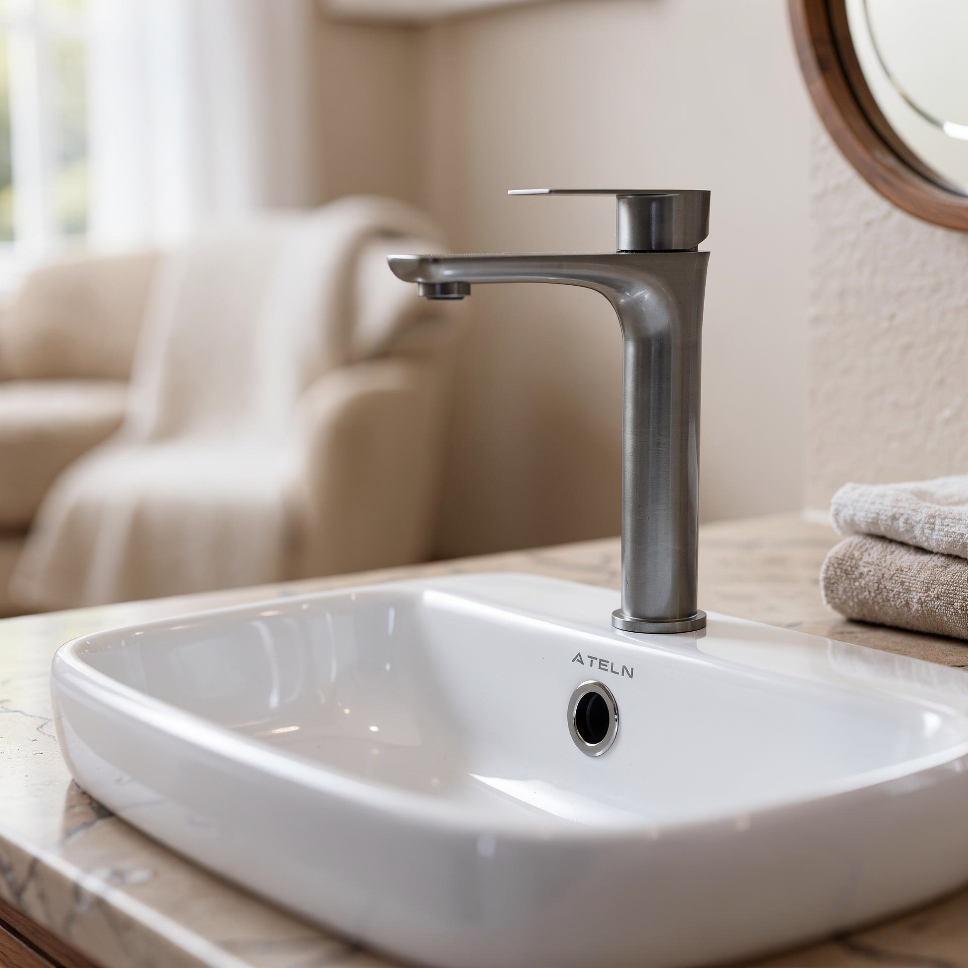 شیر روشویی پایه بلند کد 4509Q سیتی مارکت اصل خاکستری{متالیک}