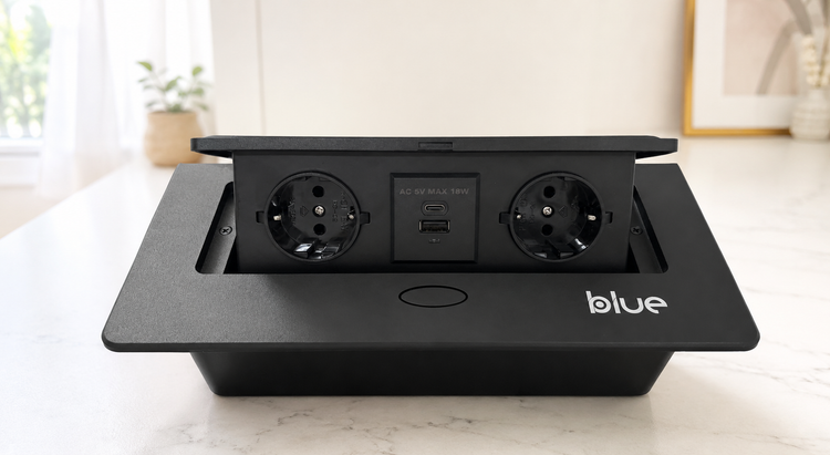 پریز توکار بلو ( blue ) رنگ مشکی