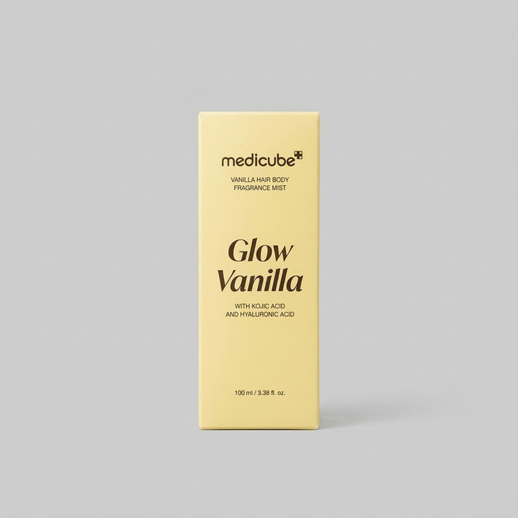 بادی میست مدیکیوب مدل glow vanilla حجم 100 میلی لیتر