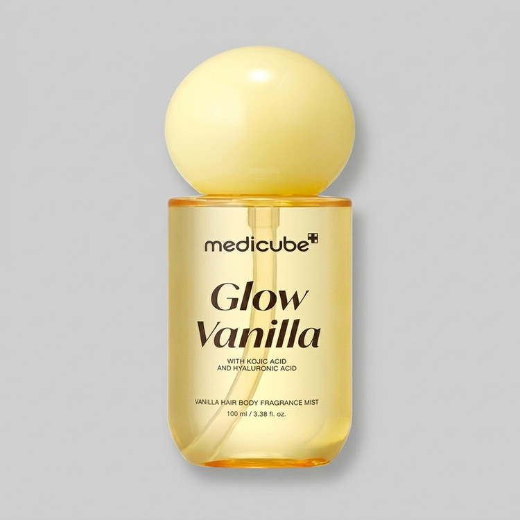 بادی میست مدیکیوب مدل glow vanilla حجم 100 میلی لیتر