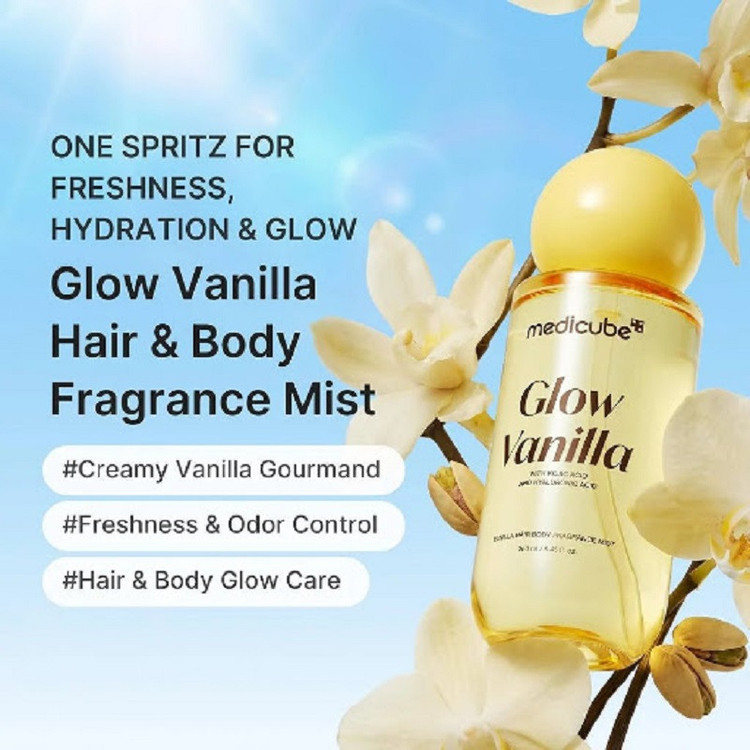 بادی میست مدیکیوب مدل glow vanilla حجم 100 میلی لیتر